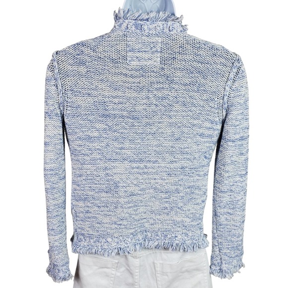 Anthropologie Blue and White Textured Blazer - Picture 4 of 7